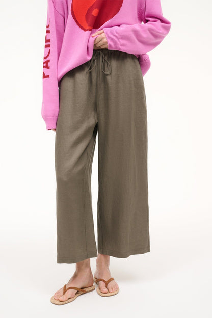 STAUD Clothing Mateo Linen Pant Thyme
