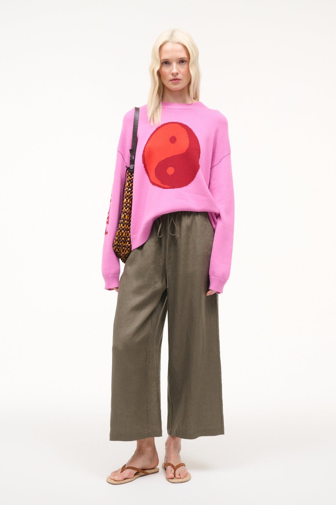 STAUD Clothing Mateo Linen Pant Thyme