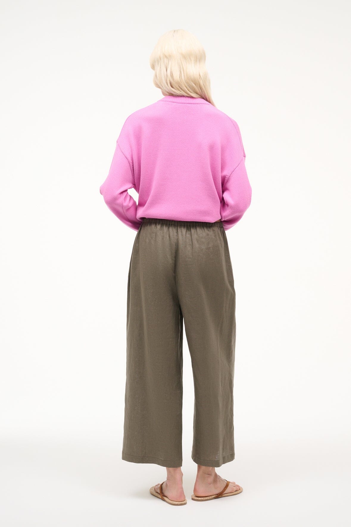 STAUD Clothing Mateo Linen Pant Thyme