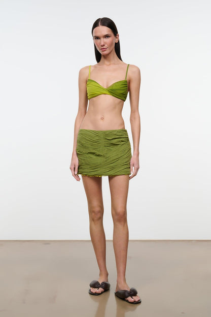 STAUD Clothing Nicola Skirt Pesto