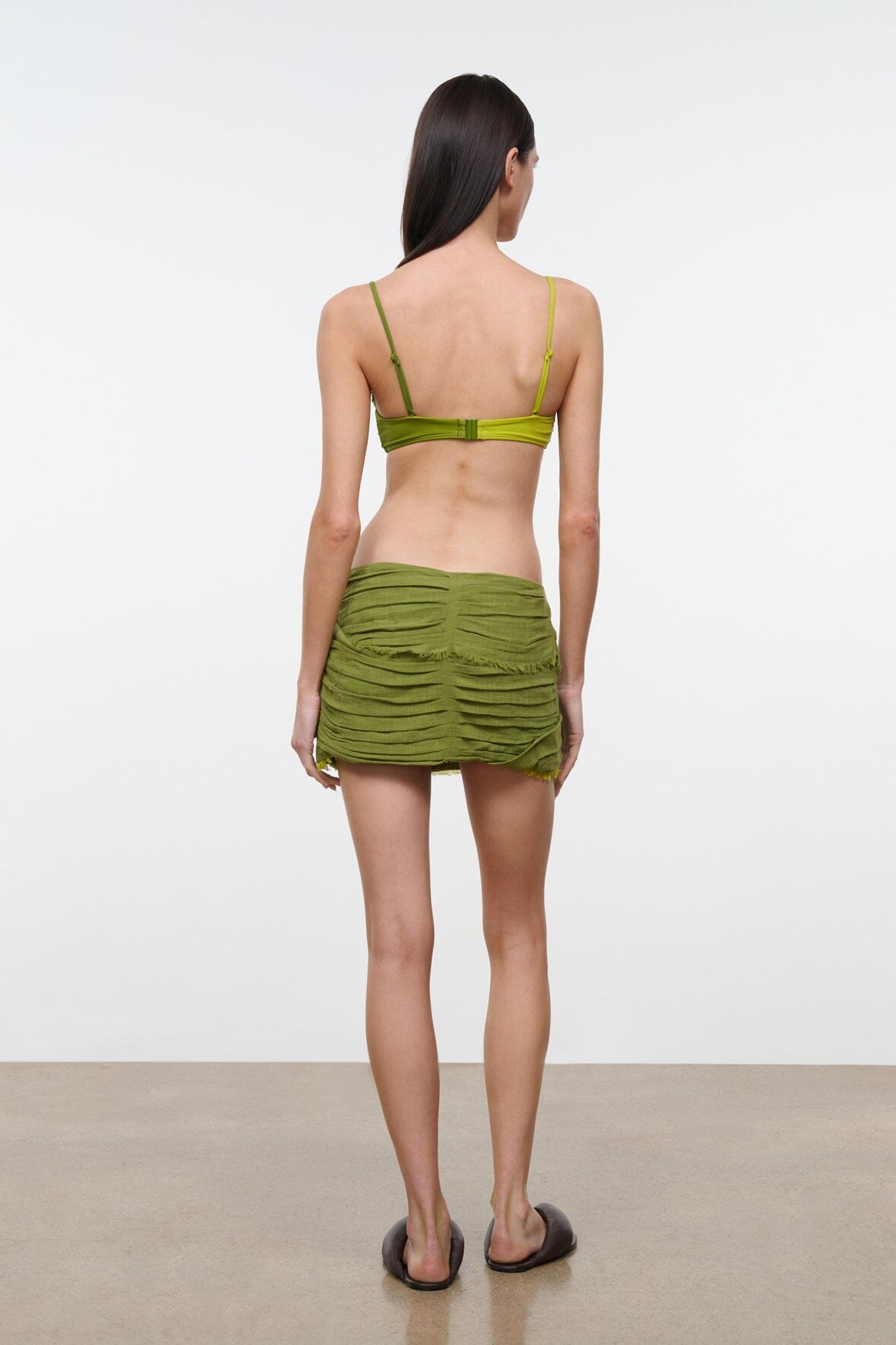 STAUD Clothing Nicola Skirt Pesto