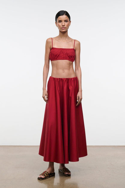 STAUD Clothing Milano Skirt Rouge