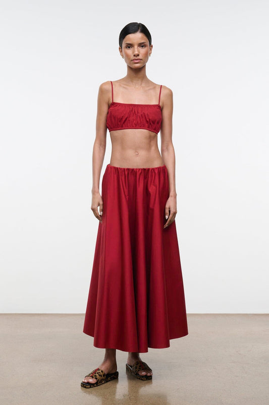 STAUD Clothing Milano Skirt Rouge