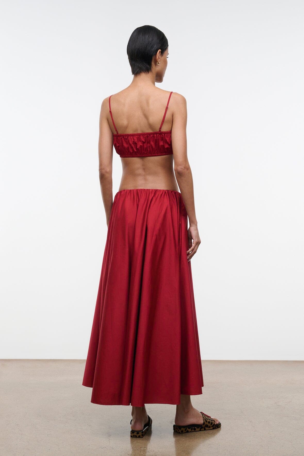 STAUD Clothing Milano Skirt Rouge