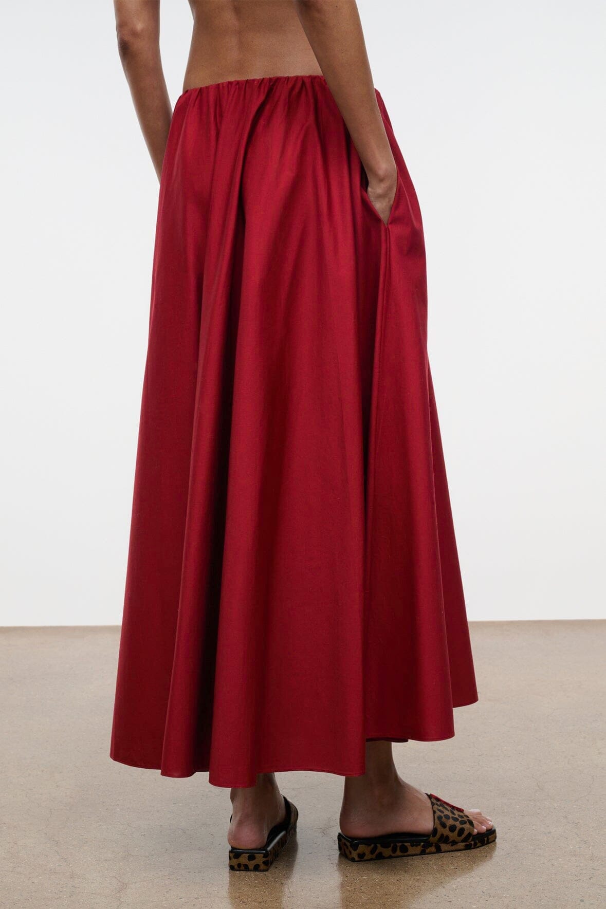 STAUD Clothing Milano Skirt Rouge