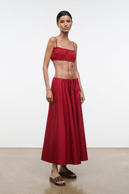 STAUD Clothing Milano Skirt Rouge