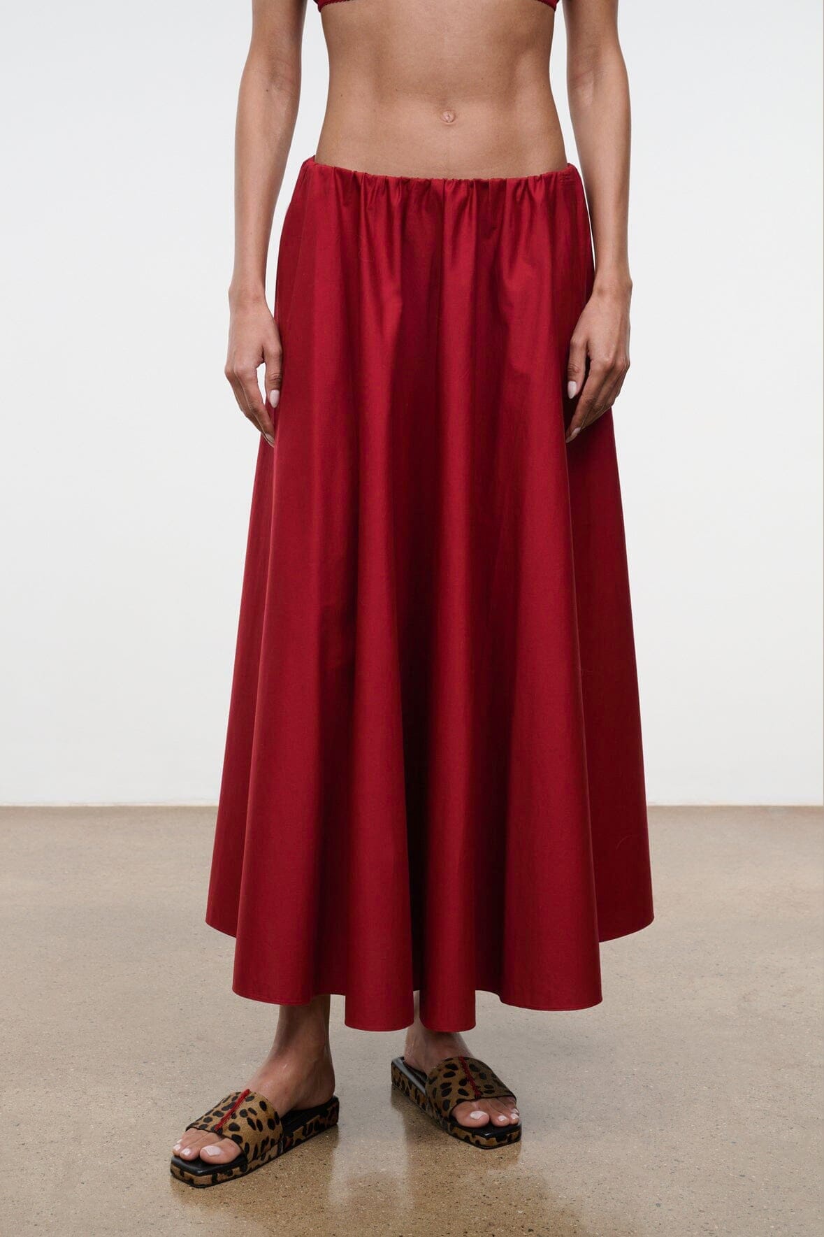 STAUD Clothing Milano Skirt Rouge