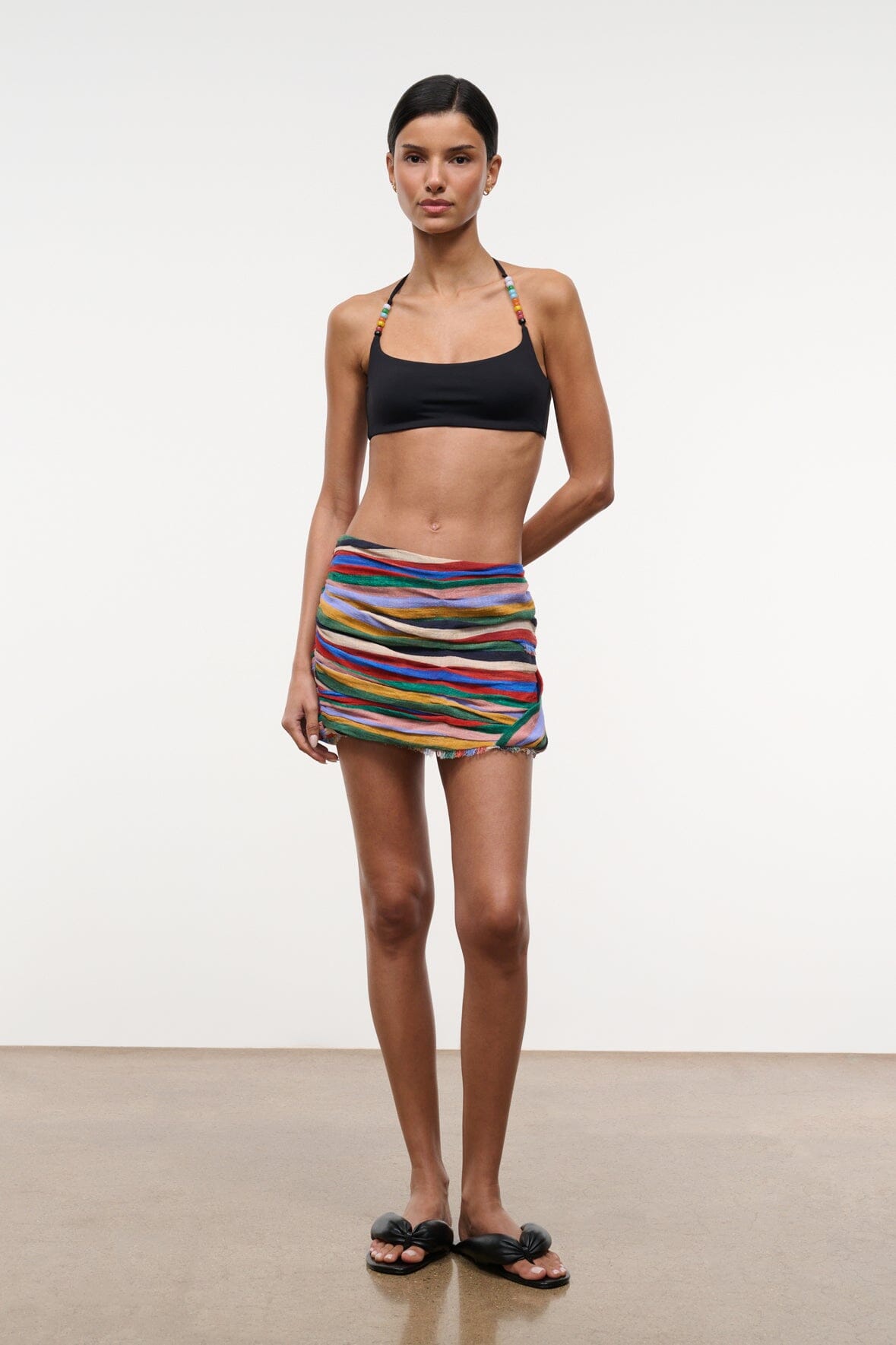 STAUD Clothing Nicola Skirt Artist Stripe