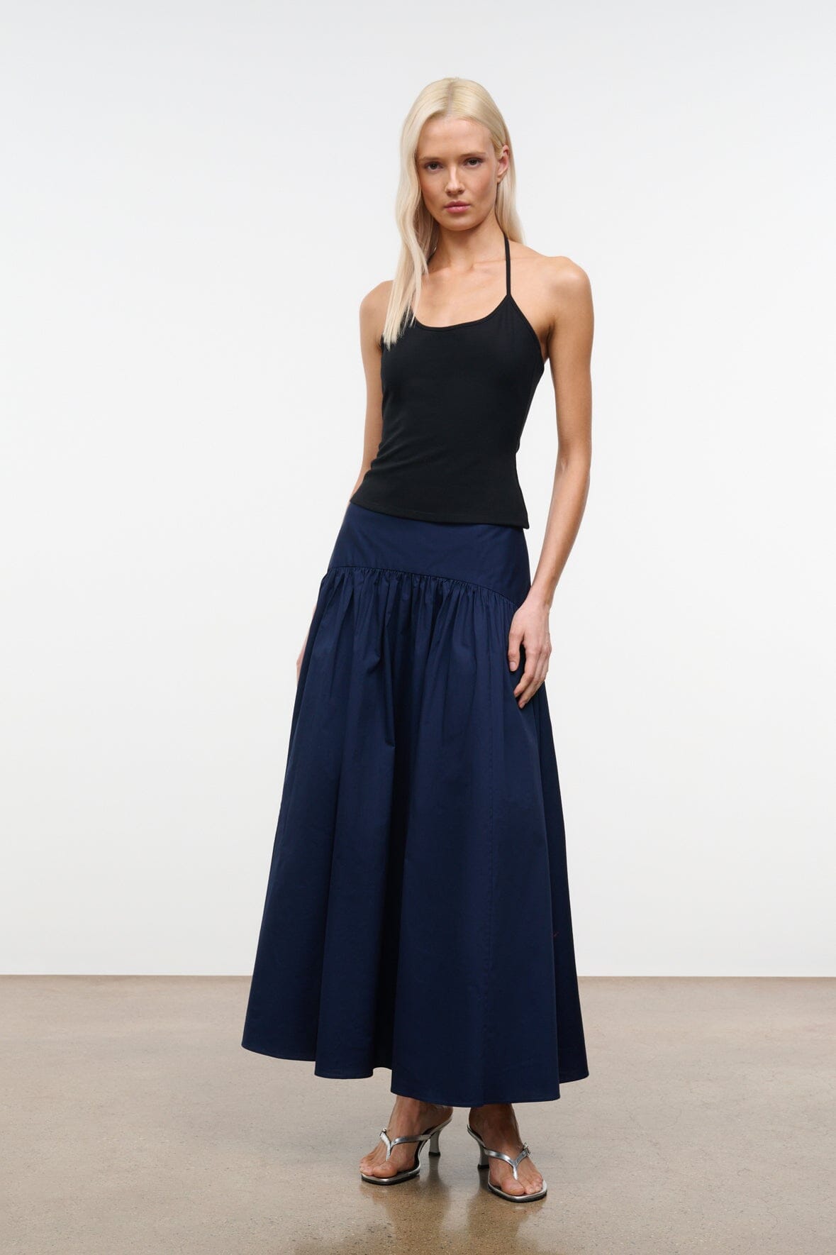 STAUD Clothing Procida Skirt Navy