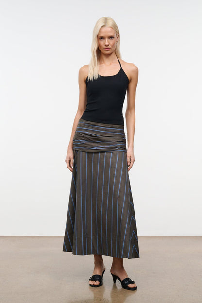 STAUD Clothing Sol Skirt Huntington Stripe