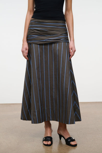STAUD Clothing Sol Skirt Huntington Stripe