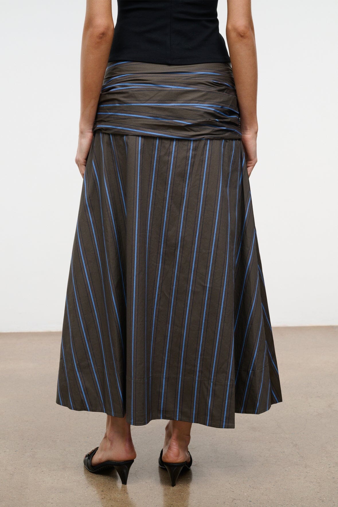 STAUD Clothing Sol Skirt Huntington Stripe