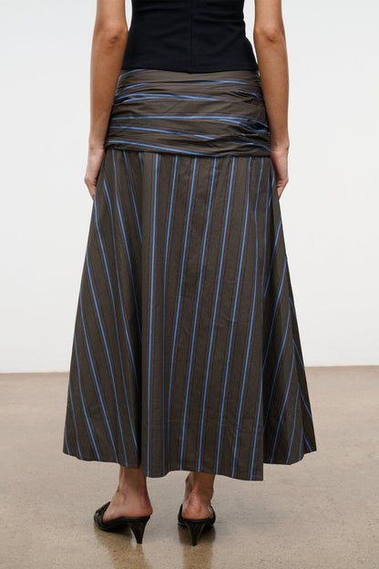 STAUD Clothing Sol Skirt Huntington Stripe