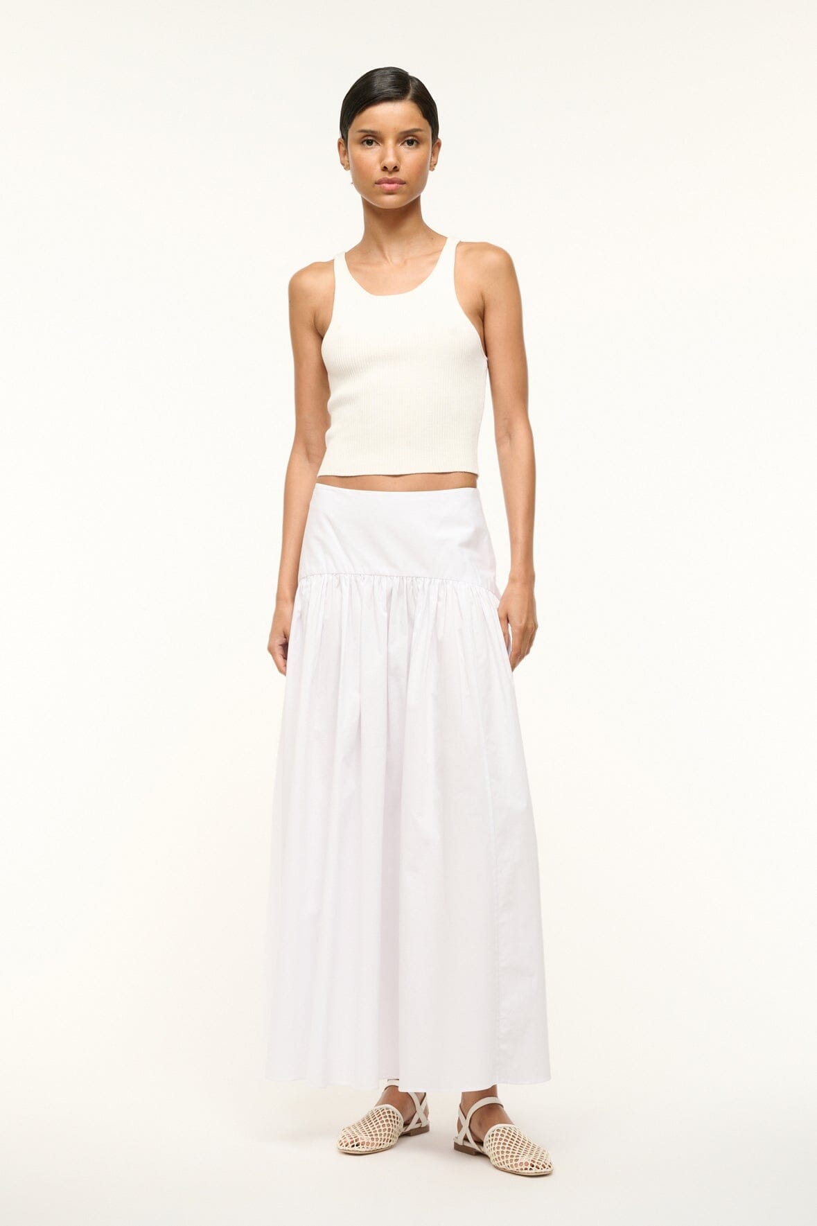 STAUD Clothing Procida Skirt White 1