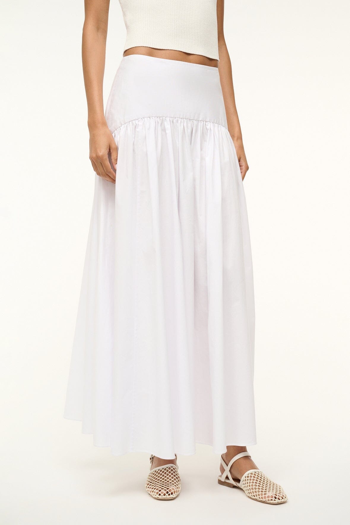 STAUD Clothing Procida Skirt White 1