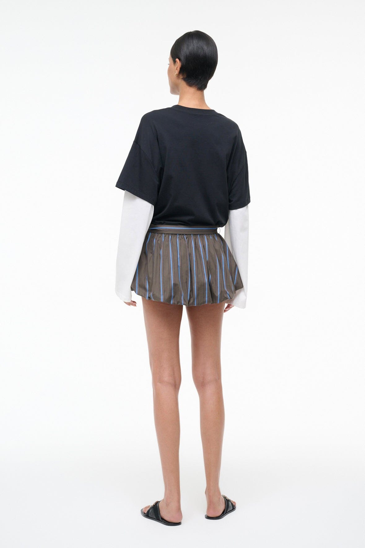 STAUD Clothing Laguna Skirt Huntington Stripe