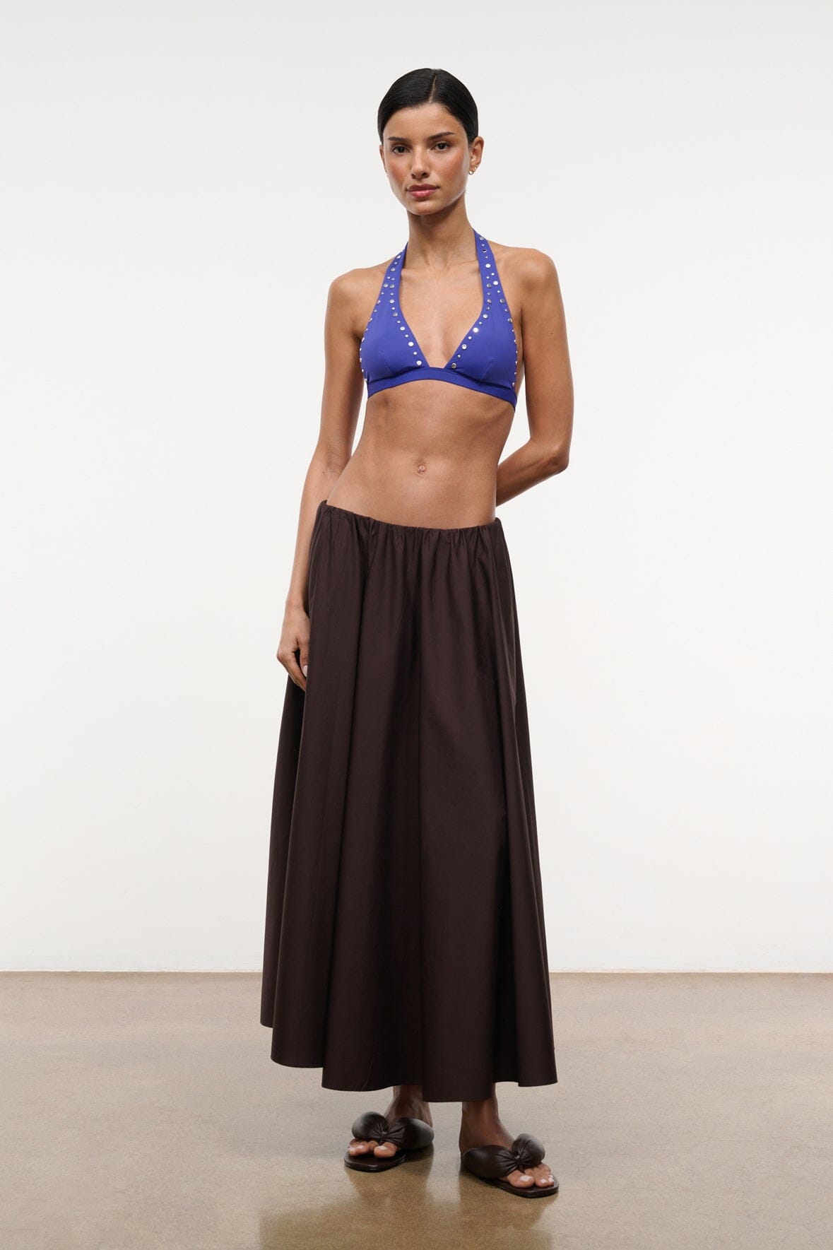 STAUD Clothing Milano Skirt Earth