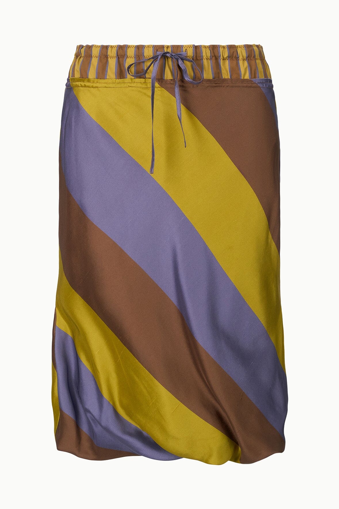 STAUD Clothing Odette Silk Skirt Sienna Stripe Cigar Stripe