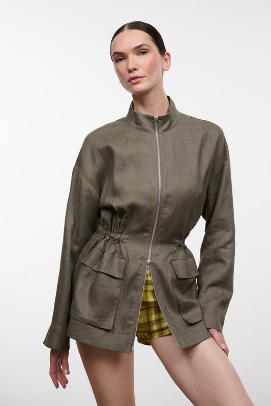 STAUD Clothing|New In Reed Linen Jacket Thyme
