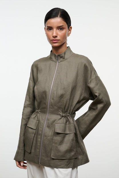 STAUD Clothing|New In Reed Linen Jacket Thyme