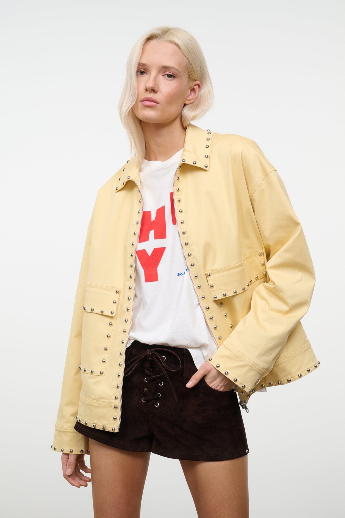 STAUD Clothing|New In Clarke Jacket Butter Studs