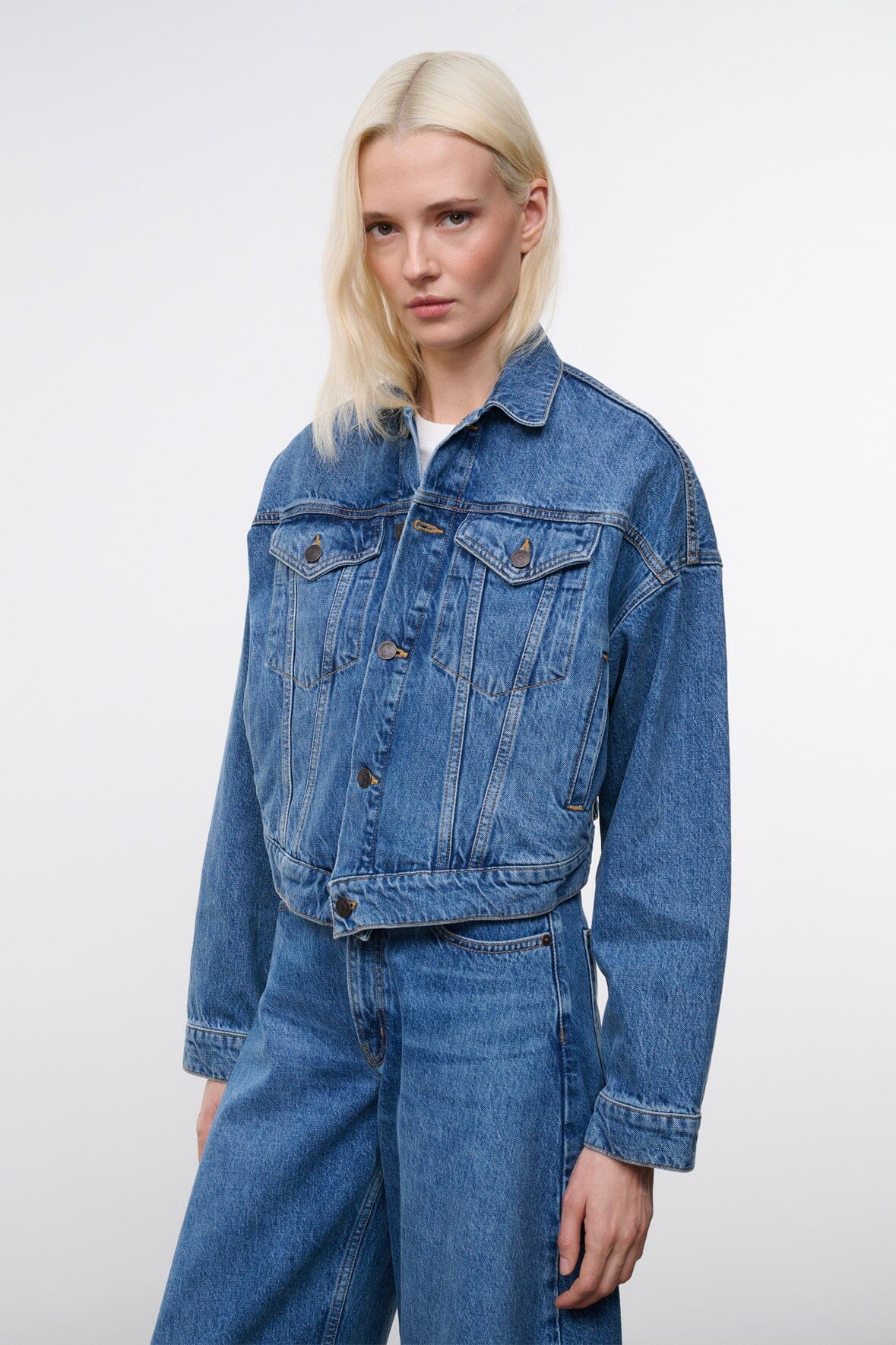 STAUD Clothing Glen Denim Jacket Vintage Wash