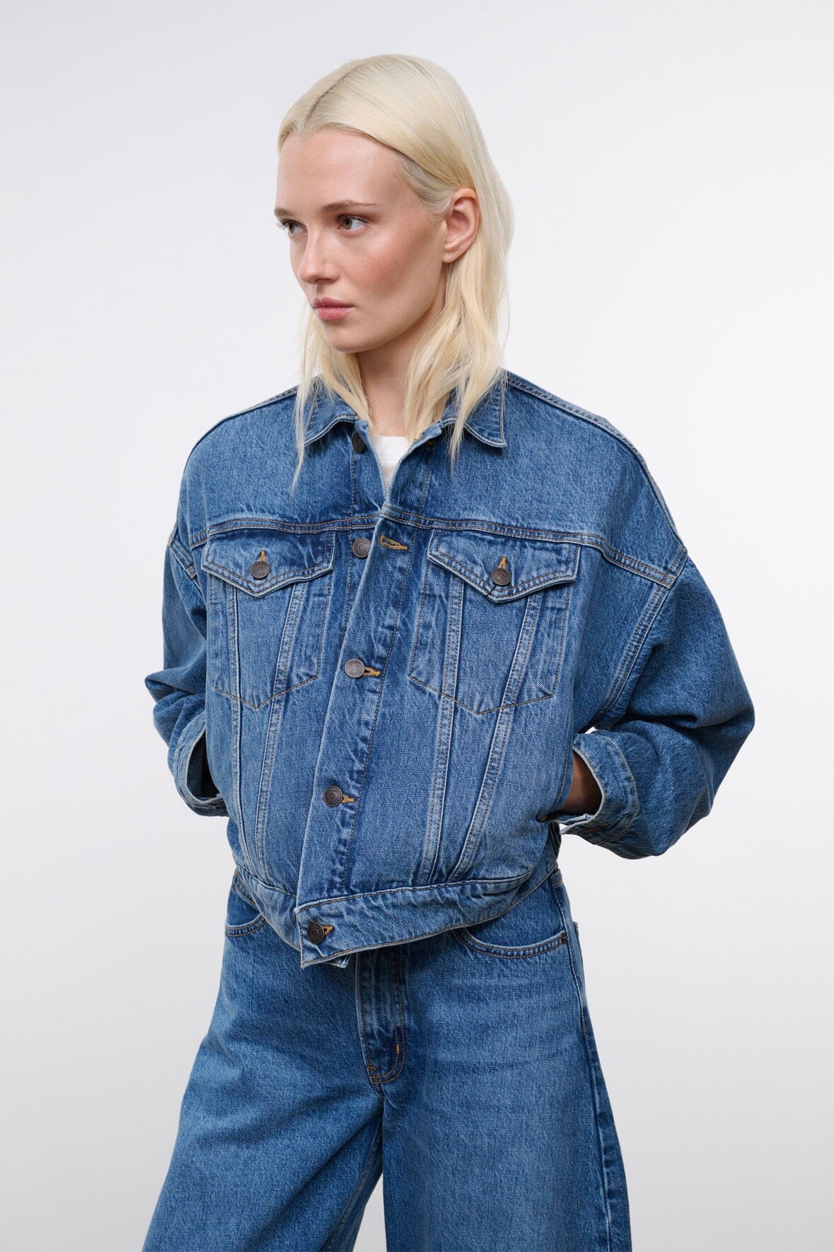 STAUD Clothing Glen Denim Jacket Vintage Wash