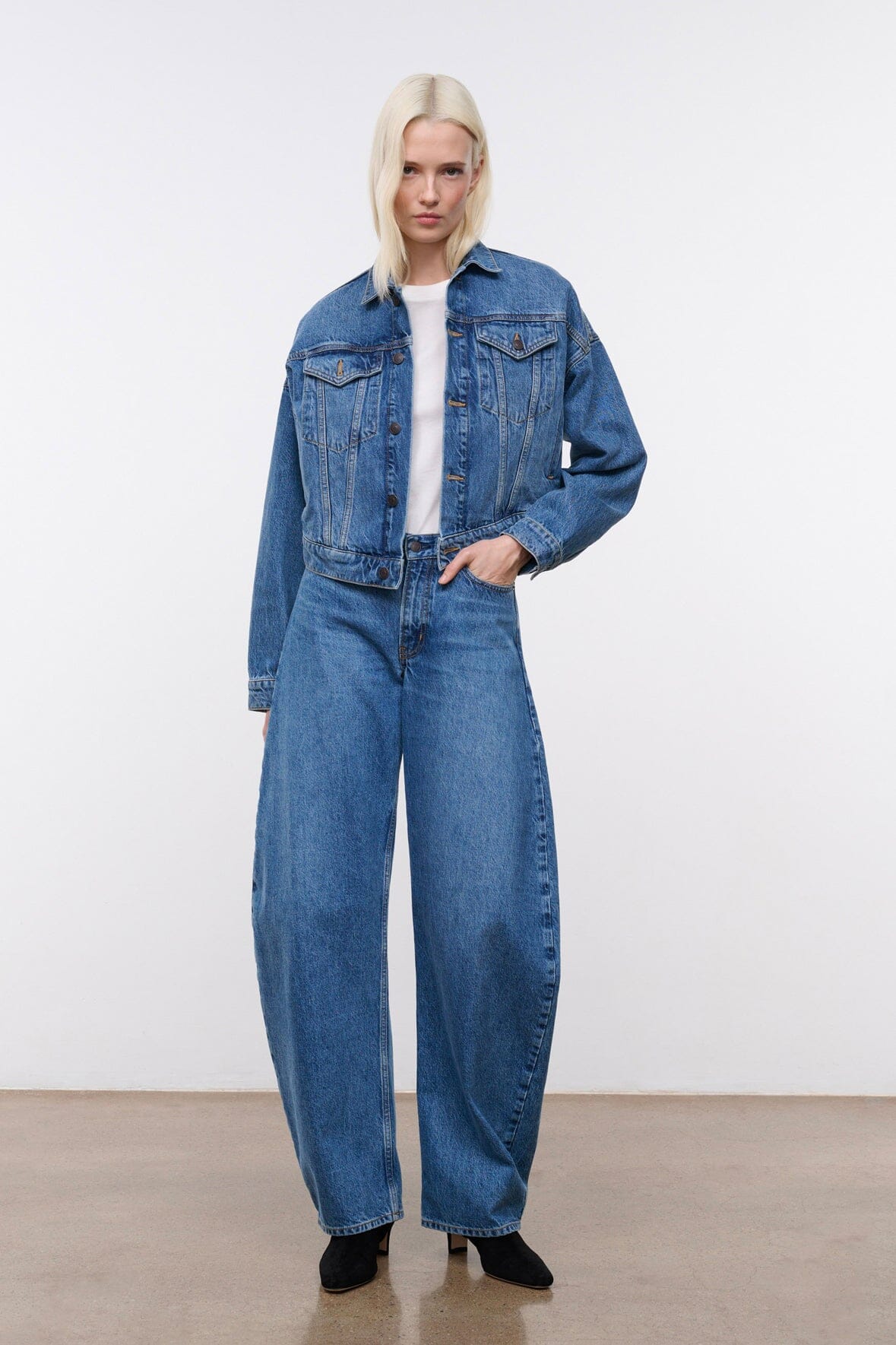 STAUD Clothing Glen Denim Jacket Vintage Wash