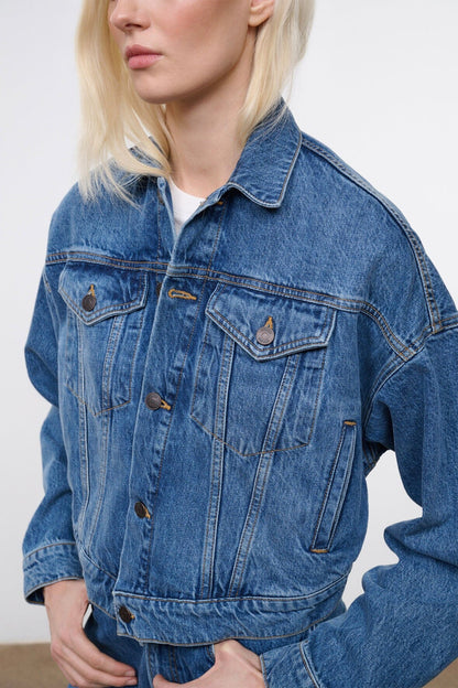 STAUD Clothing Glen Denim Jacket Vintage Wash