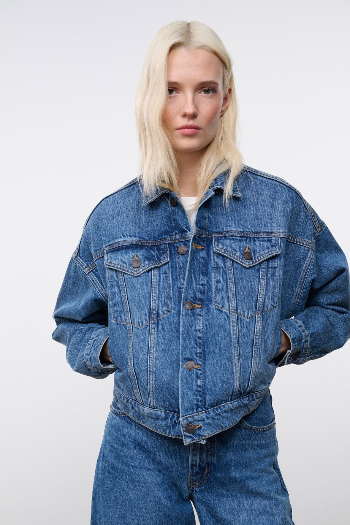 STAUD Clothing Glen Denim Jacket Vintage Wash