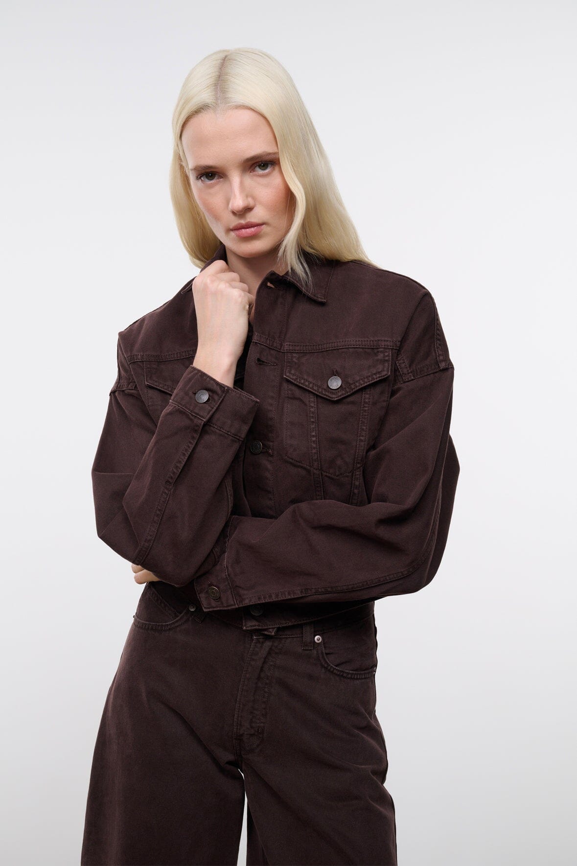 STAUD Clothing Glen Denim Jacket Earth