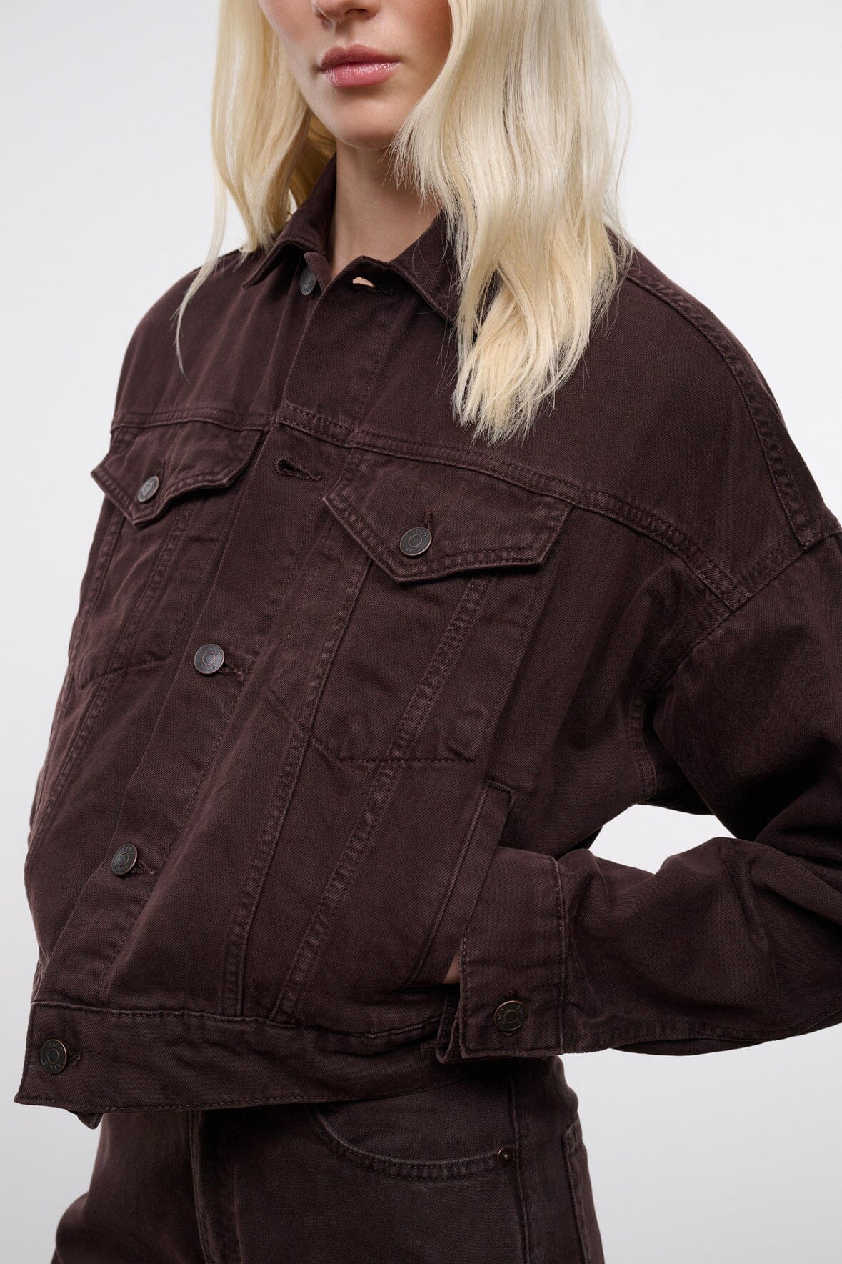 STAUD Clothing Glen Denim Jacket Earth