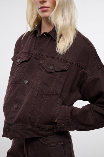 STAUD Clothing Glen Denim Jacket Earth