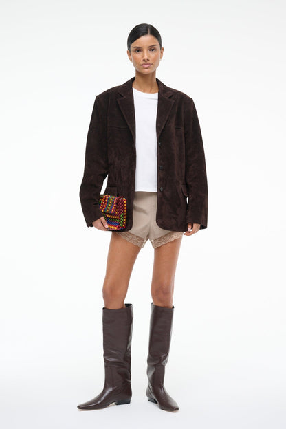 STAUD Clothing Natalie Suede Jacket Espresso