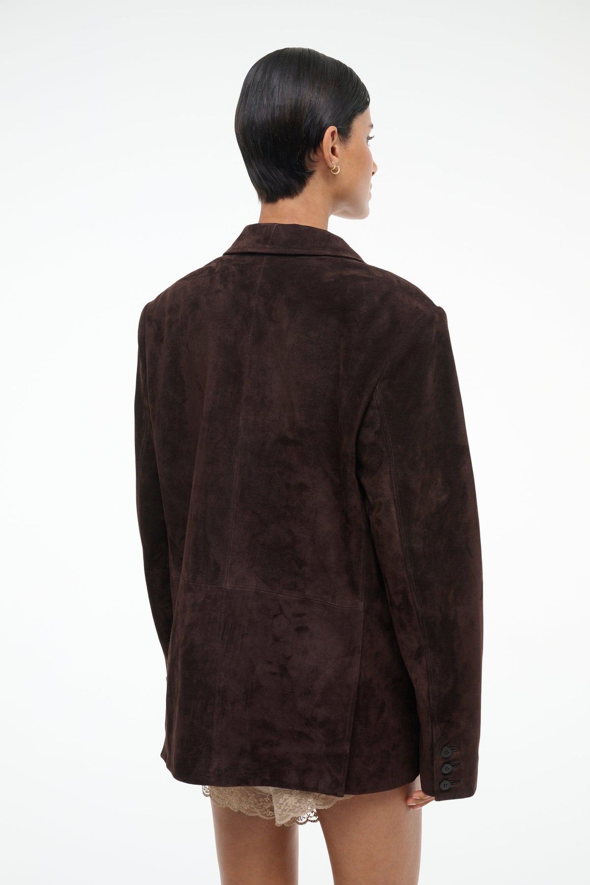 STAUD Clothing Natalie Suede Jacket Espresso