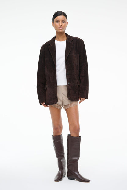 STAUD Clothing Natalie Suede Jacket Espresso