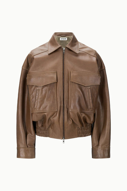 STAUD Clothing Eugene Leather Jacket Truffle