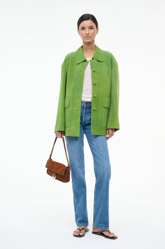 STAUD Clothing Roxanne Suede Jacket Leaf Suede