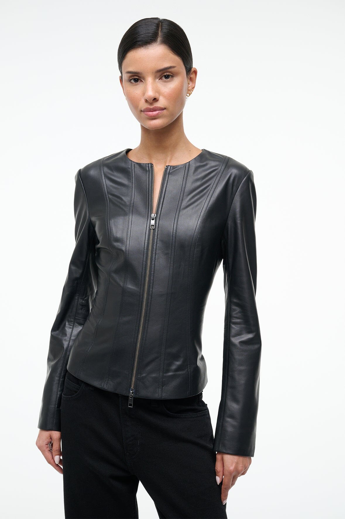 STAUD Clothing Wells Leather Jacket Black