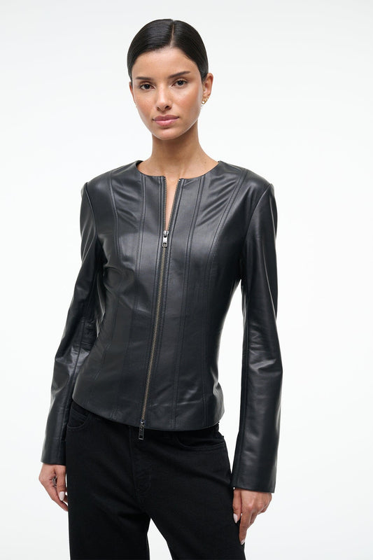 STAUD Clothing Wells Leather Jacket Black