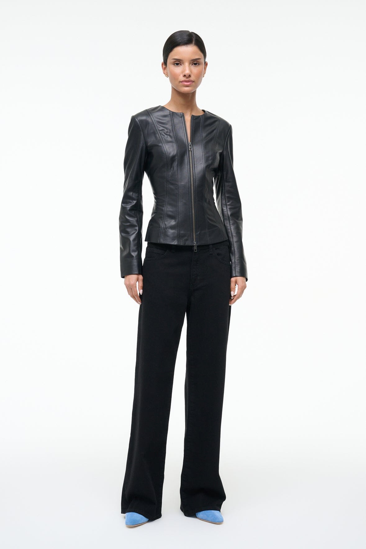 STAUD Clothing Wells Leather Jacket Black