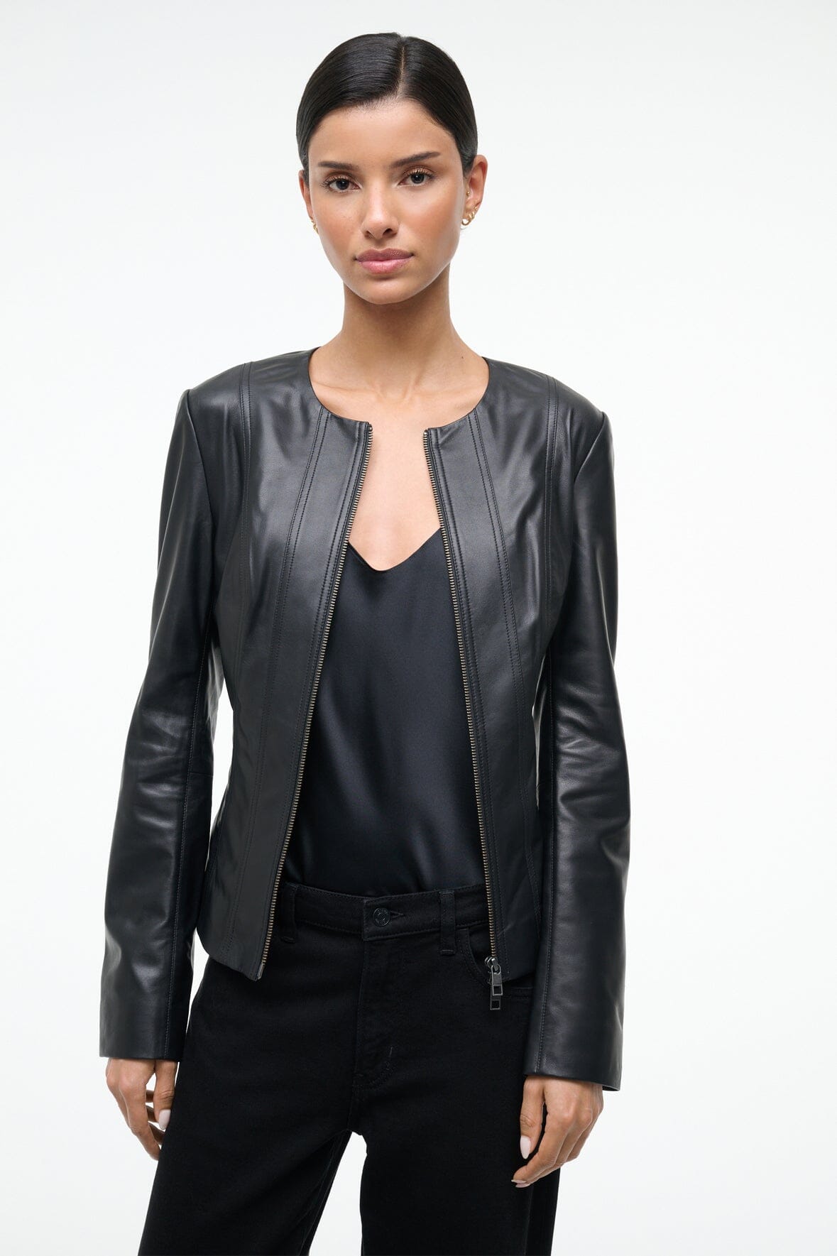 STAUD Clothing Wells Leather Jacket Black