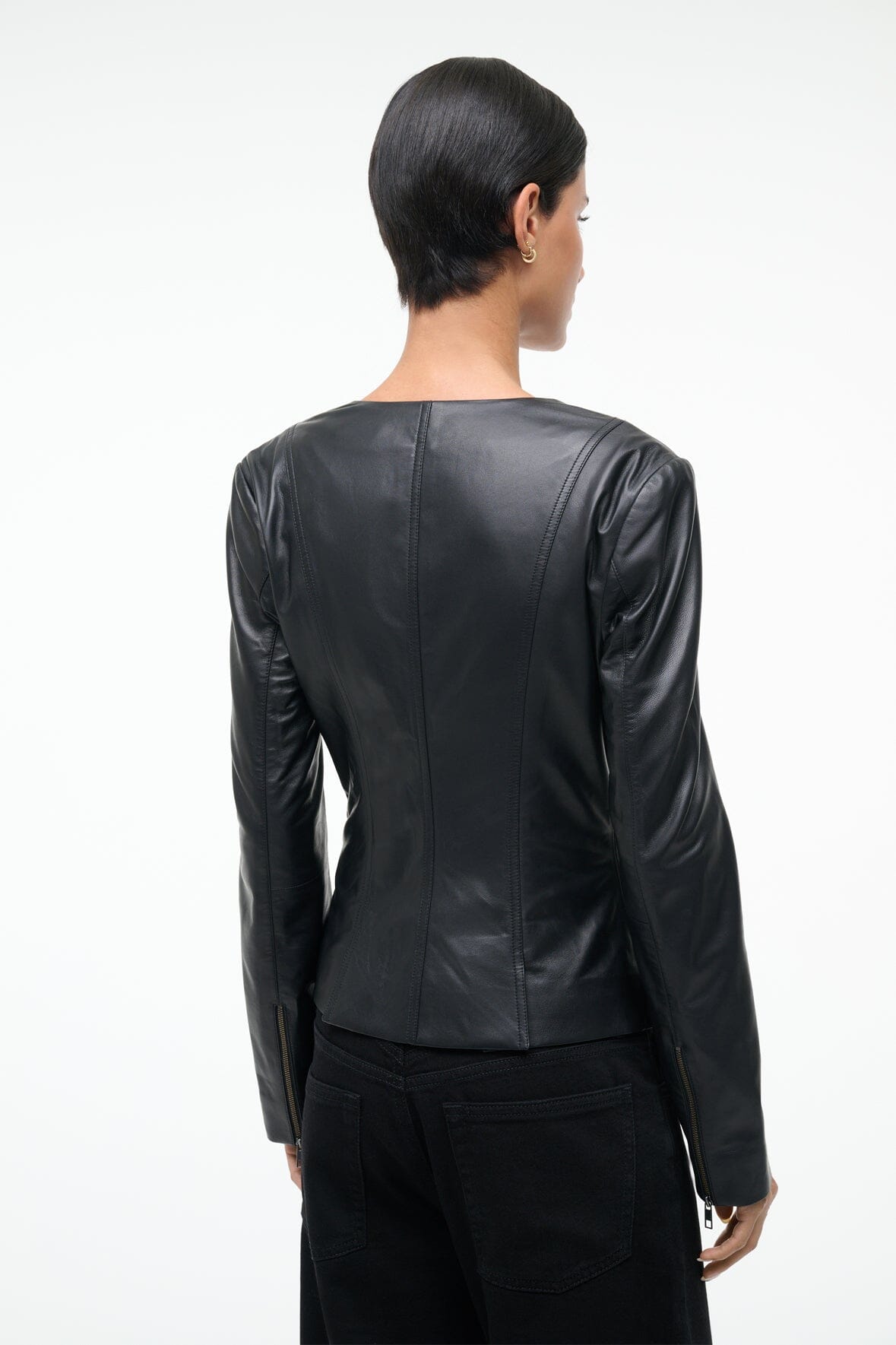 STAUD Clothing Wells Leather Jacket Black