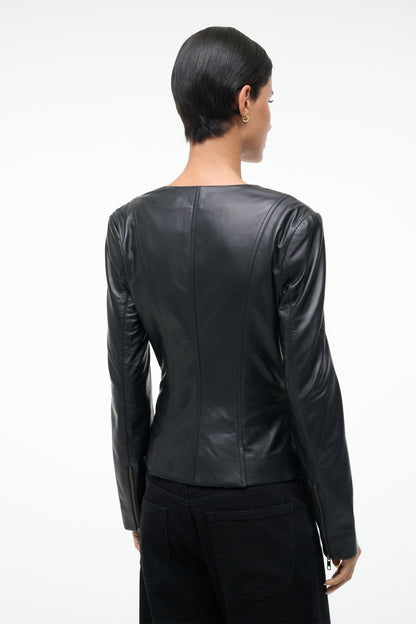 STAUD Clothing Wells Leather Jacket Black