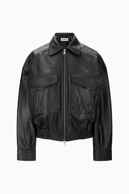 STAUD Clothing Eugene Leather Jacket Black