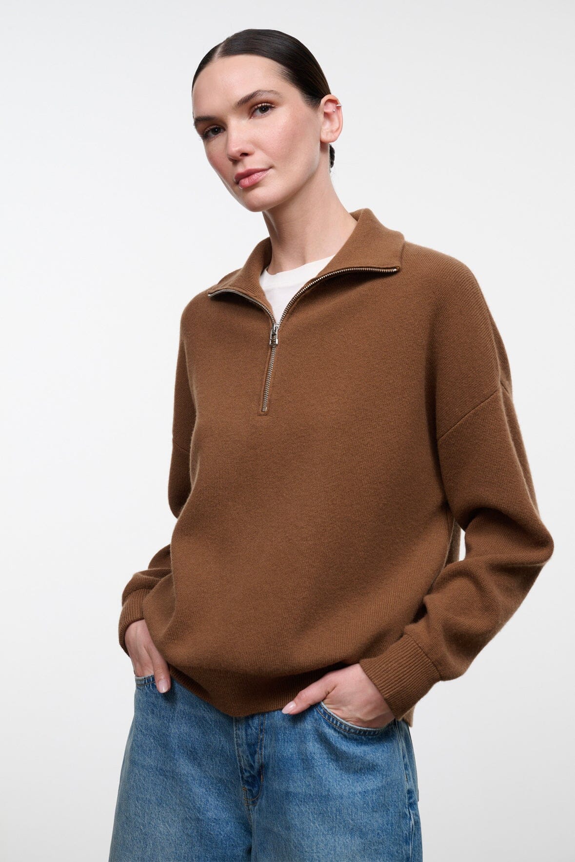 STAUD Clothing|New In Hudson Cashmere Sweater Cigar
