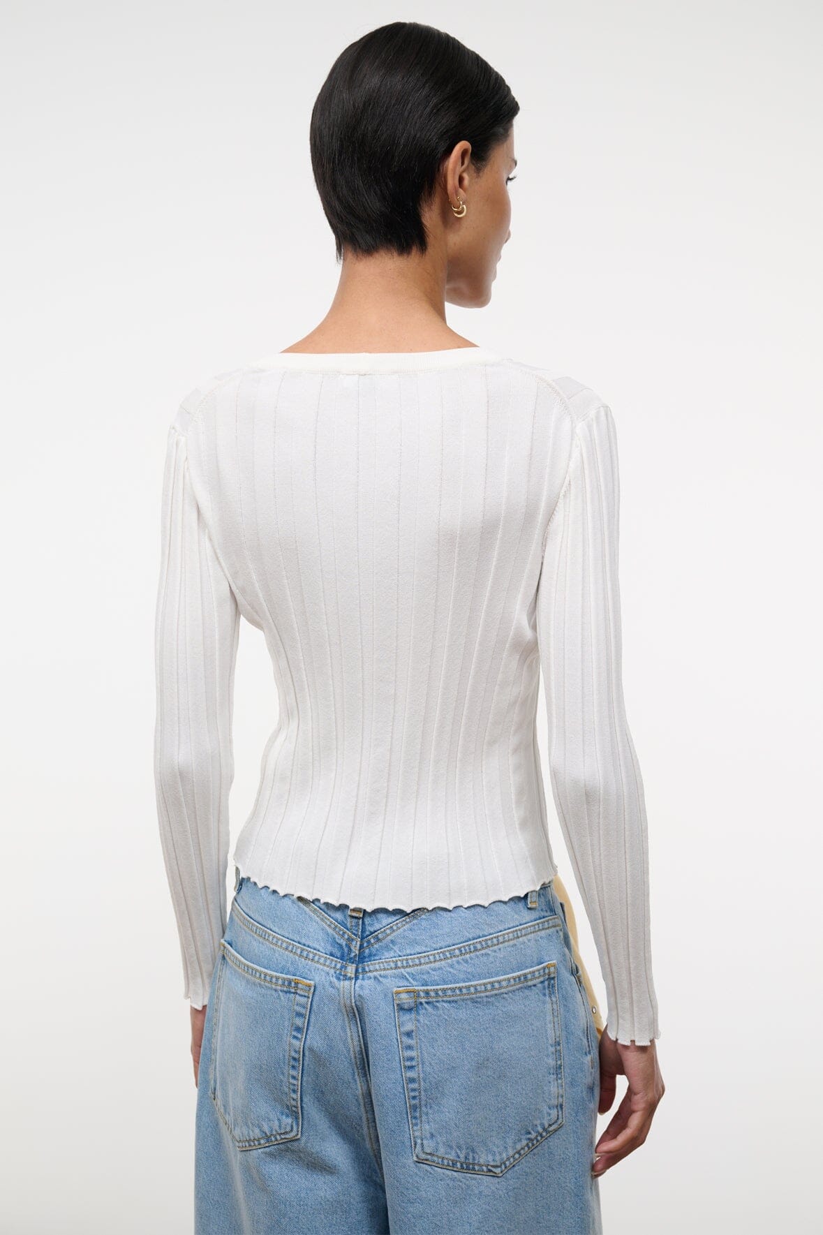 STAUD Clothing Ezra Cardigan Ivory