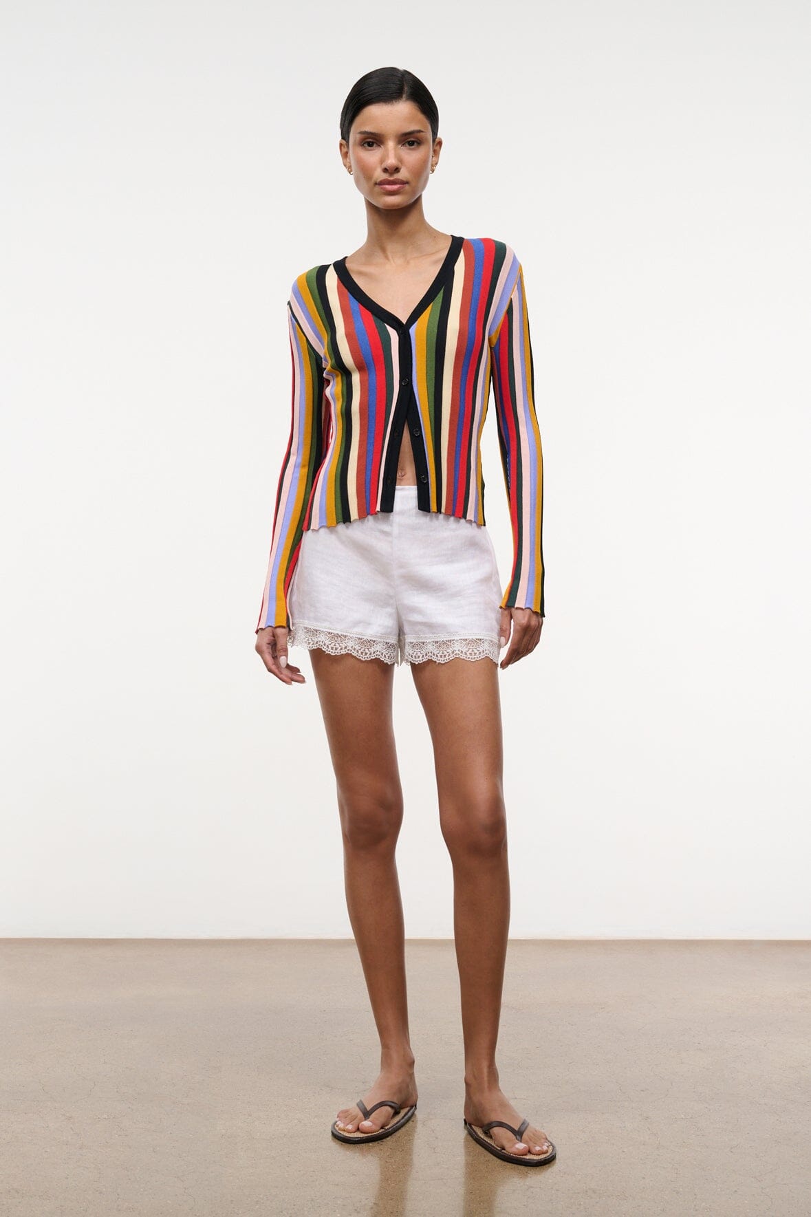 STAUD Clothing Ezra Cardigan Artist Stripe