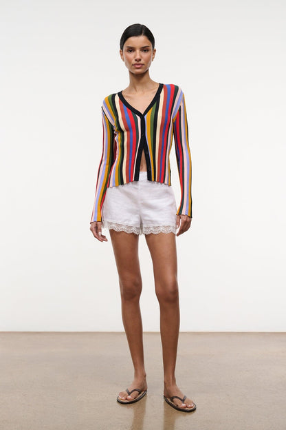 STAUD Clothing Ezra Cardigan Artist Stripe
