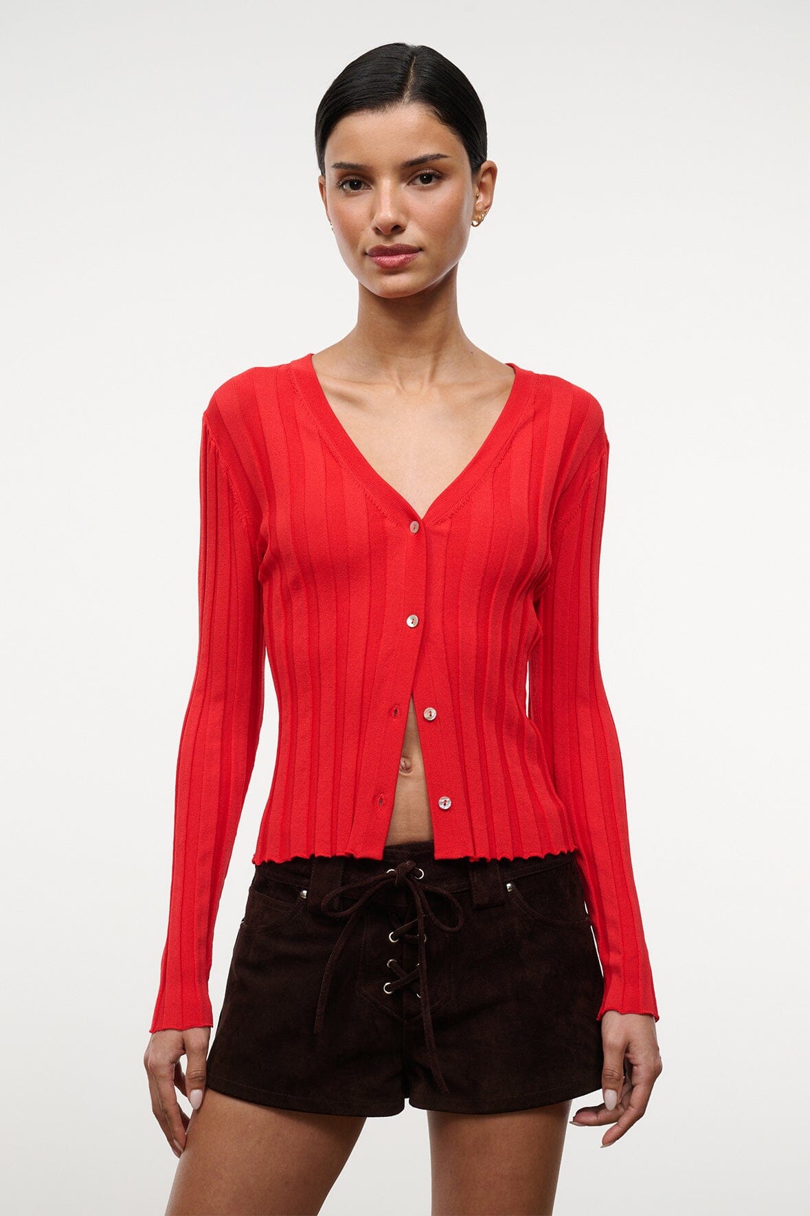 STAUD Clothing Ezra Cardigan Tomato
